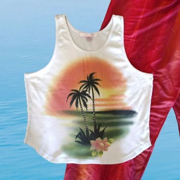 Victoria's Secret VTG 90s Y2K Tropical Tank And Pants Beach RARE Set Large - Picture 2 of 15